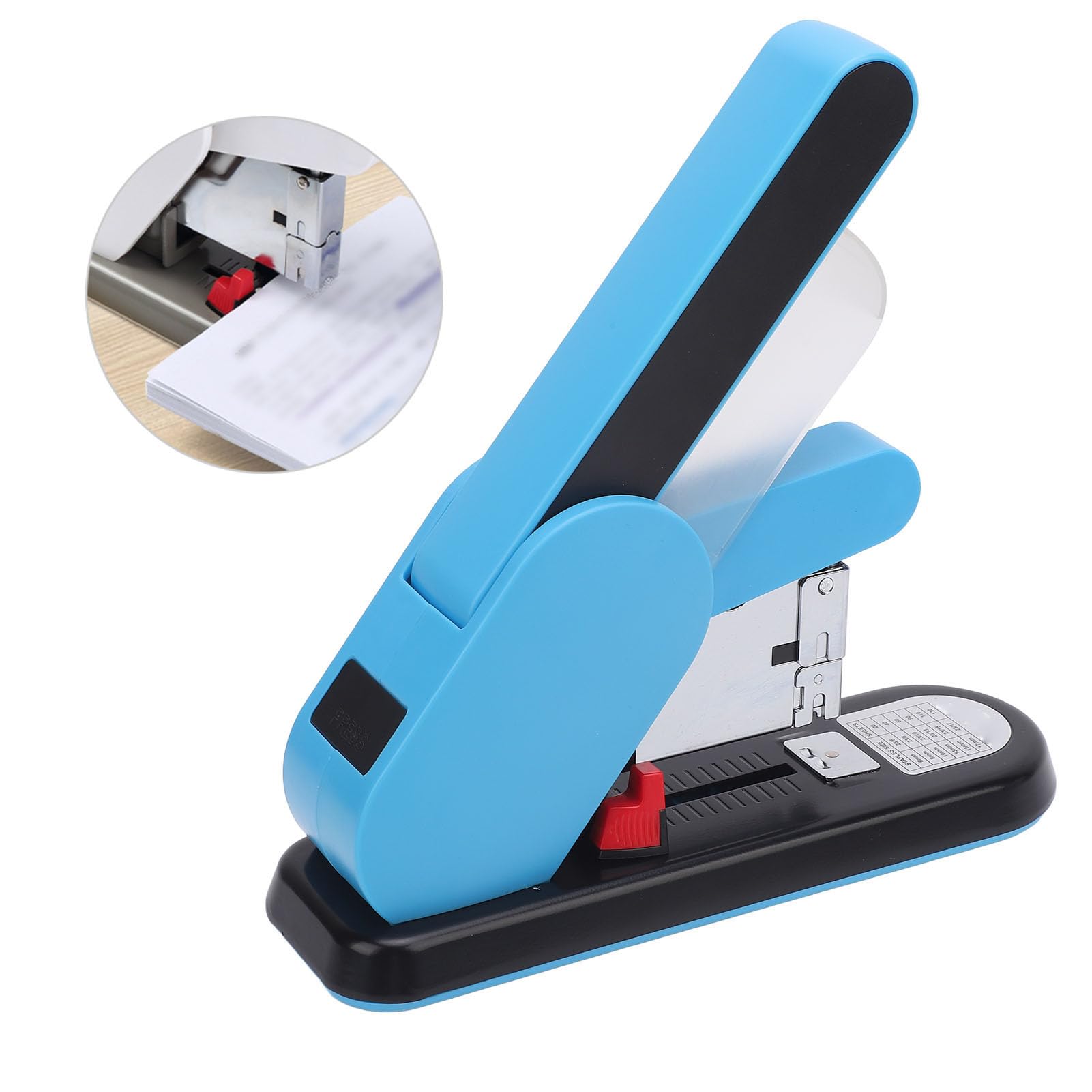 Grapadora de Alta Resistencia con Capacidad de 130 Hojas, Máquina Grapadora de Papel de Escritorio con Profundidad de Alimentación Ajustable, Grapadora Ergonómica Fácil de Cargar