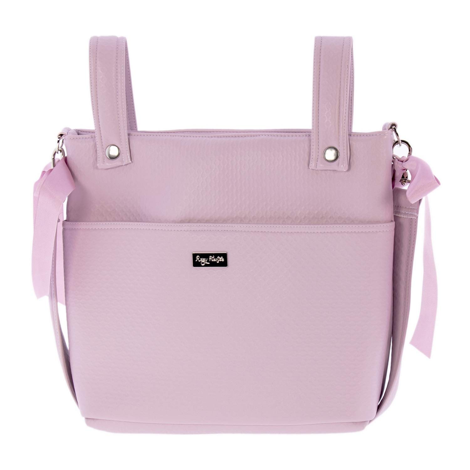 ROSY FUENTES Bolso para Silla de Paseo - Talega para Silla de Paseo Incluye Asa Larga para el Hombro, Bolsillos Interiores y Lazos - Limpieza Sencilla -Rosa Palo