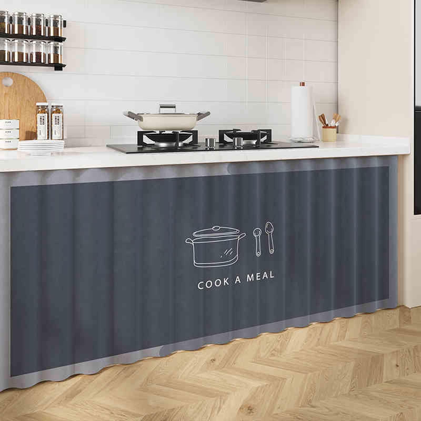 Funda para armario de cocina de tela lavable y cortina multiusos para el hogar