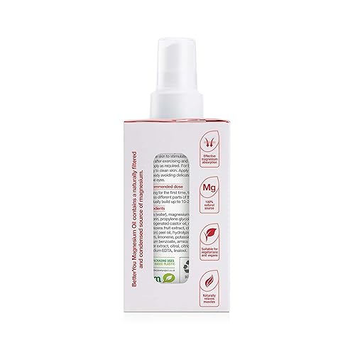 Miniatura 8 de BetterYou Spray corporal muscular de magnesio - Spray de alivio muscular - Aceite de magnesio, árnica y limón - Calor suave para la recuperación