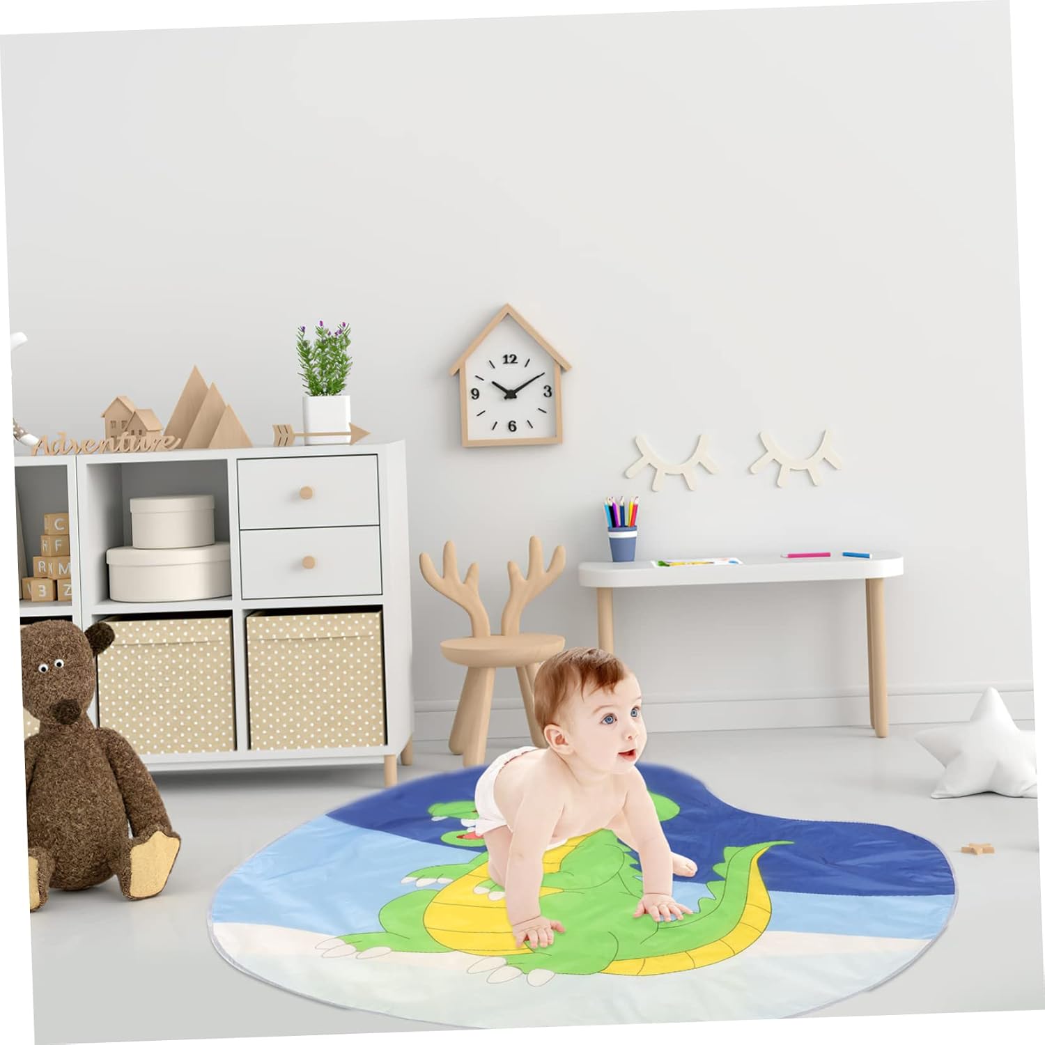 Play Tent Rug for Boy Girl Multi-Purpose Chair Mat Non-Slip Playhouse Cushion for Indoor Outdoor Use for Picnics Meals and Playtime Activities