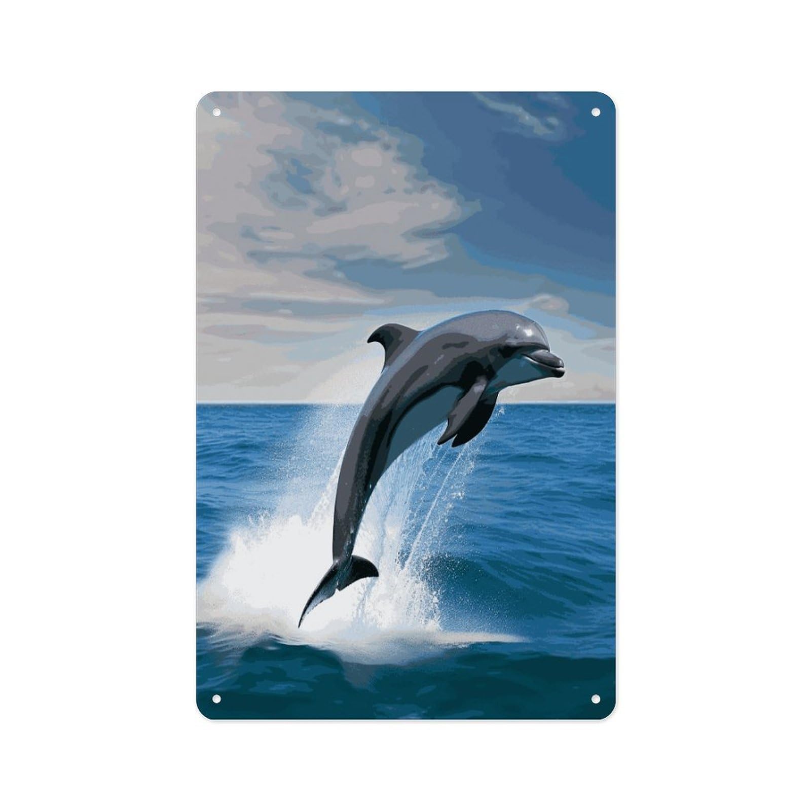 Fekiloot Style Jumping Up Dolphins Wall Decor Metal Signs Tin Signs Poster