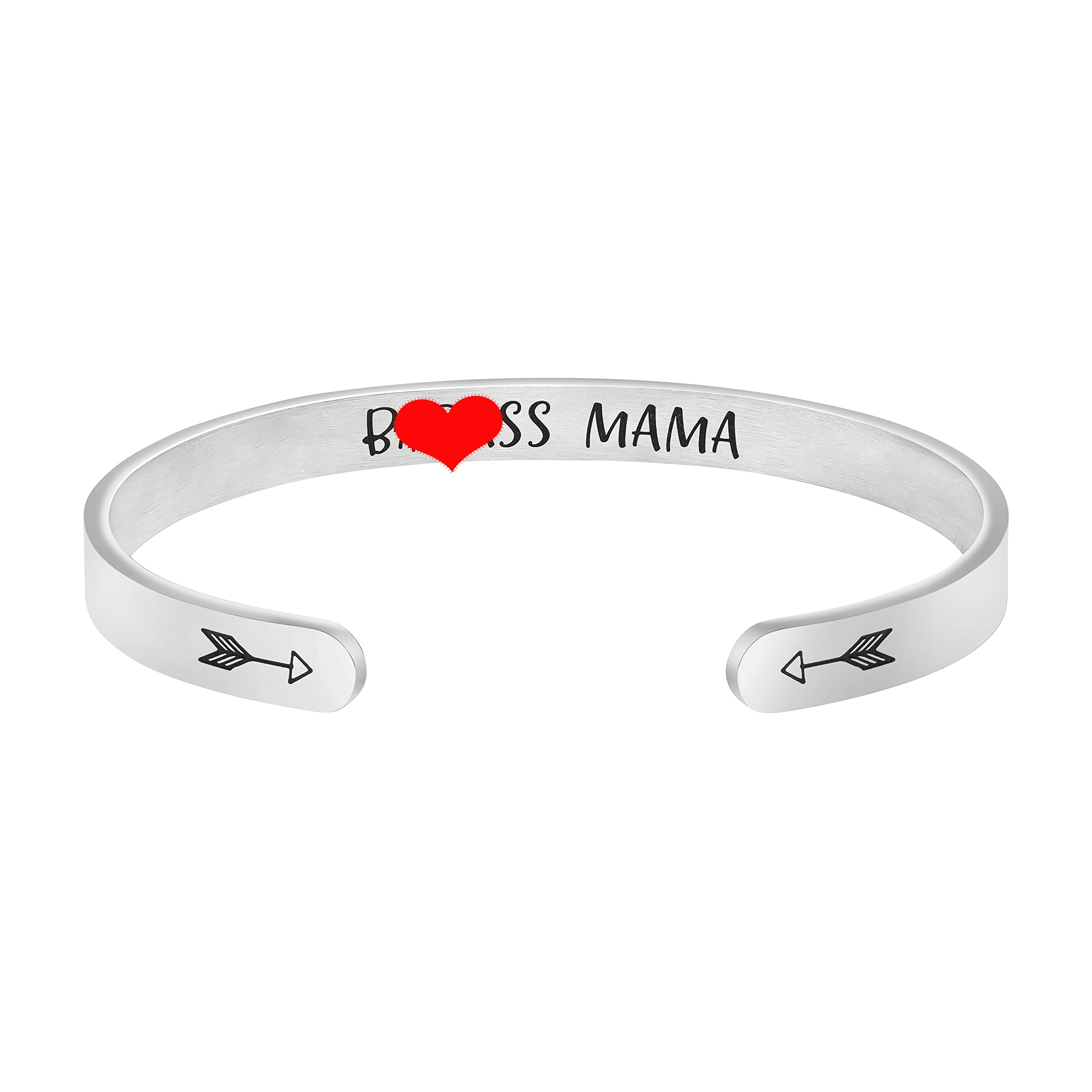 JoycuFFStainless Steel Bracelets for Women Inspirational Gifts for Friends Daughter Mom Silver Gold Rose Gold Cuff Bangle Cross Bracelet for Girls