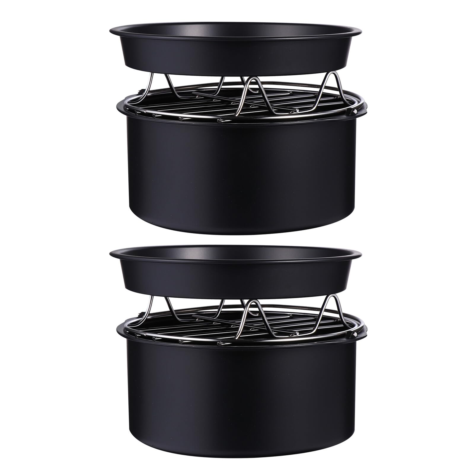 Toyvian Zubehör für Heißluftfritteusen Set mit Pizzablech und Kuchenform aus Inklusive Antihaftbeschichtung und Dampfeinsatz für Backen und Kochen