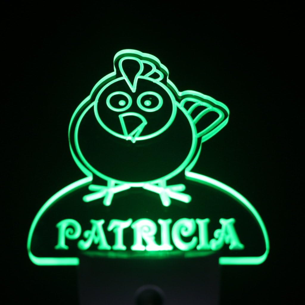 ADVPRO ws1007-tm Chicken Personalized Night Light Baby Kids Name Day/Night Sensor LED Sign