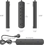 Surge Protector Power Strip (2000J), 5 Outlets for Multiple Devices, 4 Feet Flat Plug Heavy Duty Extension Cord, 10W Power Delivery Charging for Home, Office, Dorm Essentials (Black)