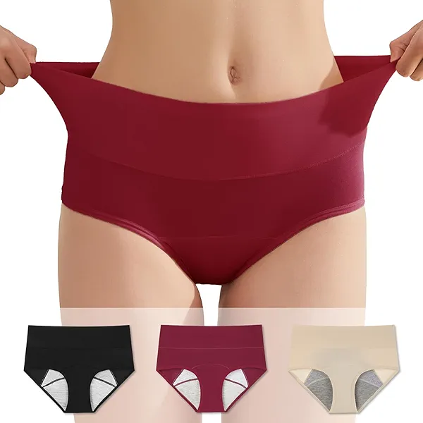 Washable Incontinence and Post partum Underwear, Bladder Leak Panties, Non-Disposable Period, Menstrual Absorbent Brief