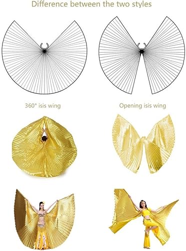 Miniatura 3 de MUNAFIE Alas de baile del vientre con palos para adultos disfraz de danza del vientre alas de ángel para Halloween carnaval