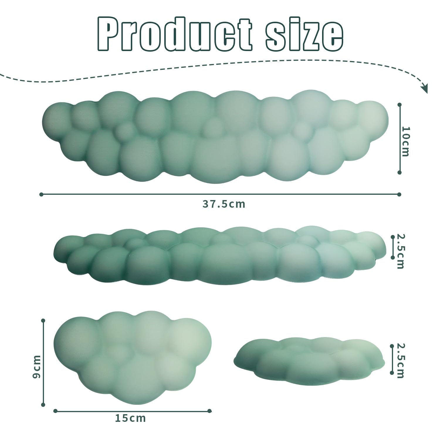 Letuxaamz Repose-Poignet Ergonomique Mousse Mémoire - Kit Clavier Souris Coudières Nuage Pour Bureau Et Gaming