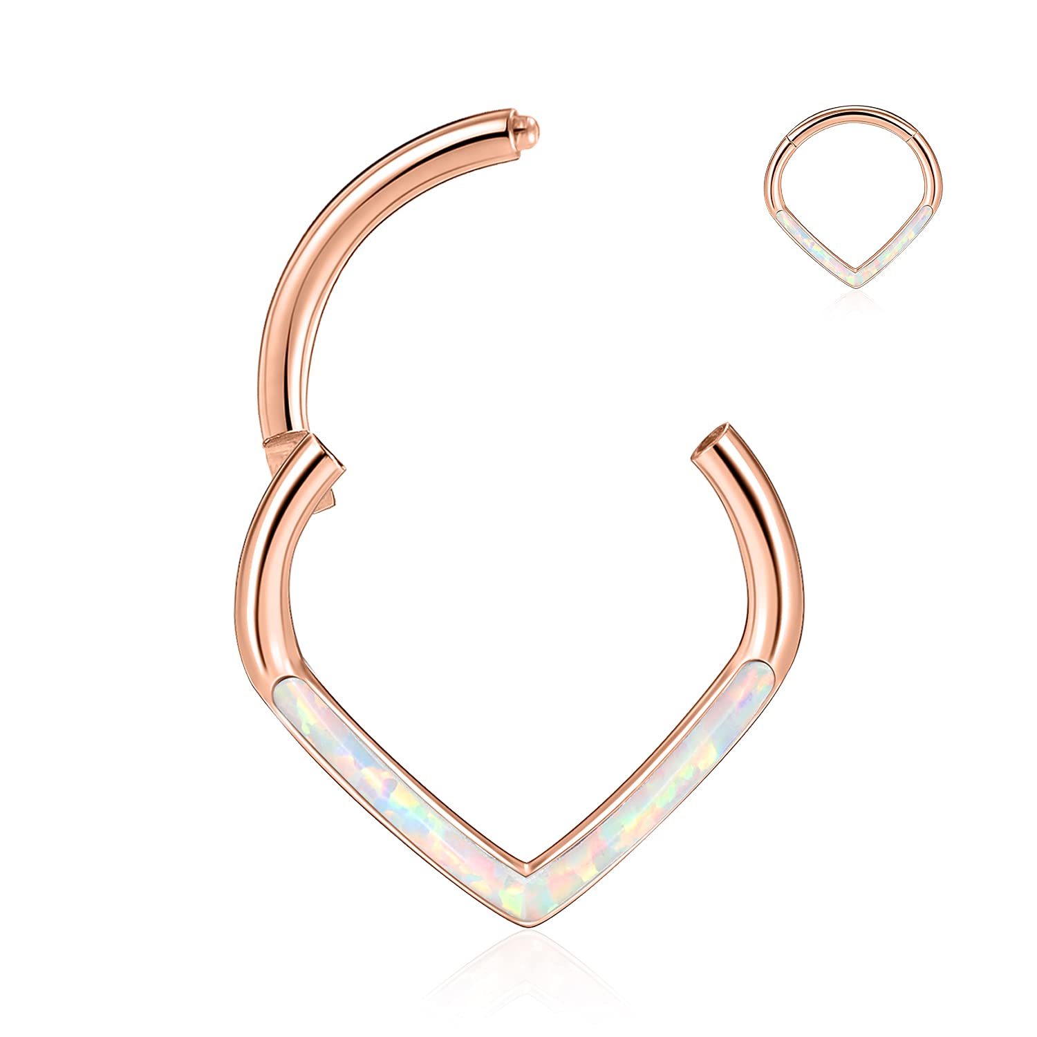 hengkaixuan Teardrop Daith Earrings Septum Jewellery Nose Hoop Ring Surgical Steel Daith Rook Tragus Piercing Jewellery Septum Clicker Ring Small Hoop Earring — view 69