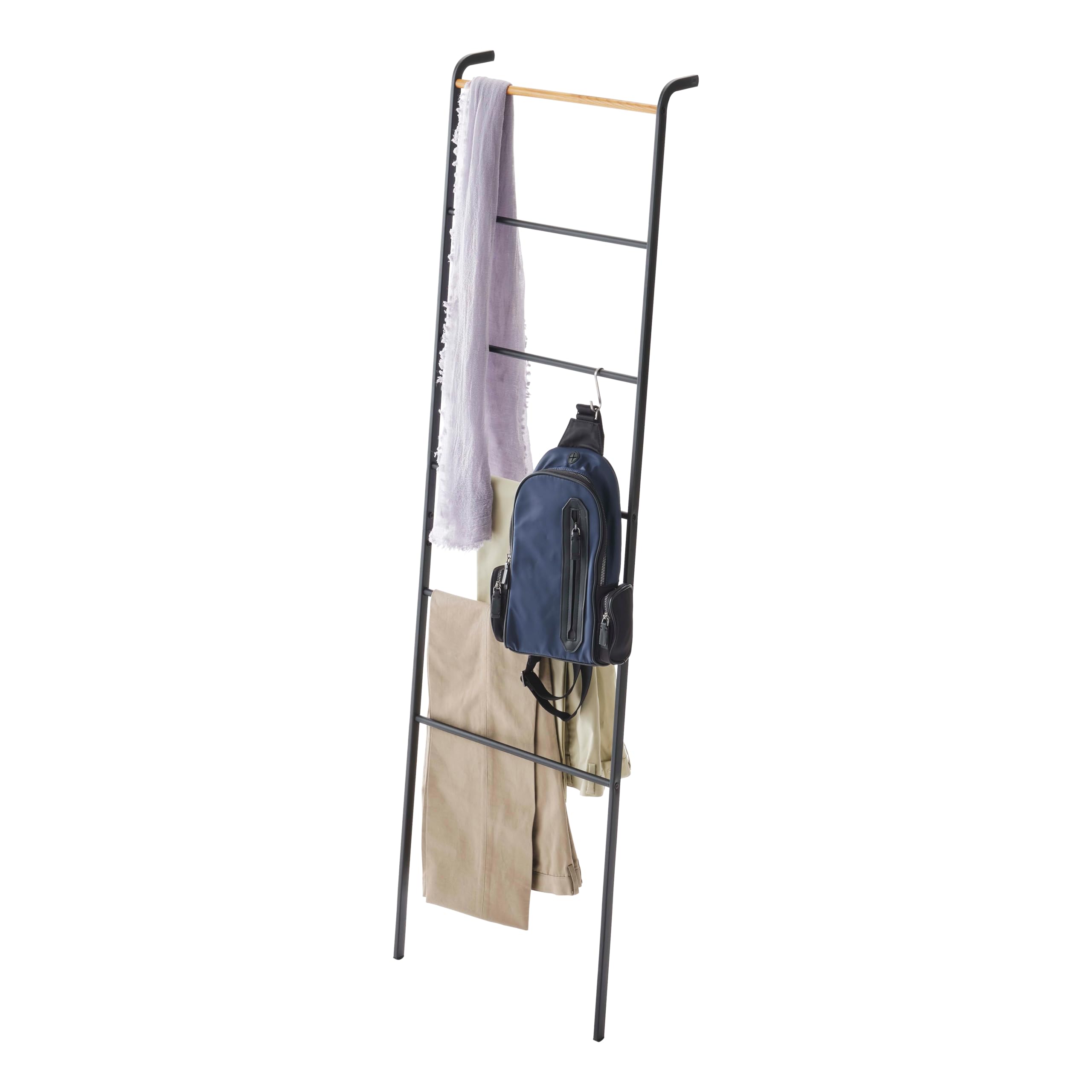 Home Tower Leaning Ladder Hanger - Bathroom Storage Rack Holder Stand, 63" - Steel