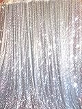 TRLYC 20 x 10FT Height Sparkly Sequins Backdrop for Weddiing Party Silver