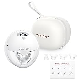 Momcozy M5 Hands-Free Wearable Breast Pump, Double-Sealed Flange for Baby-Like Comfort, 3 Modes & 9 Suction Levels, Portable Electric Pump - 24mm, 1-Pack Quill Gray