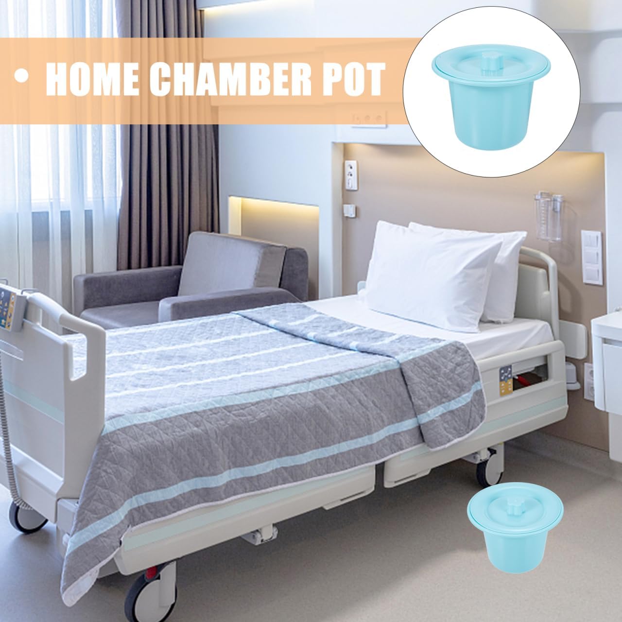 Adult Urinal Pot with Lid Multi-Functional Chamber Pot for Boy Girl Non-Slip Design Easy to Clean Suitable for Elderly and Pregnant Women Durable and Practical Spittoon