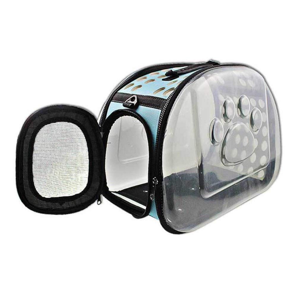 Sac pour chats transparent bleu : sac à dos pliable pour balades