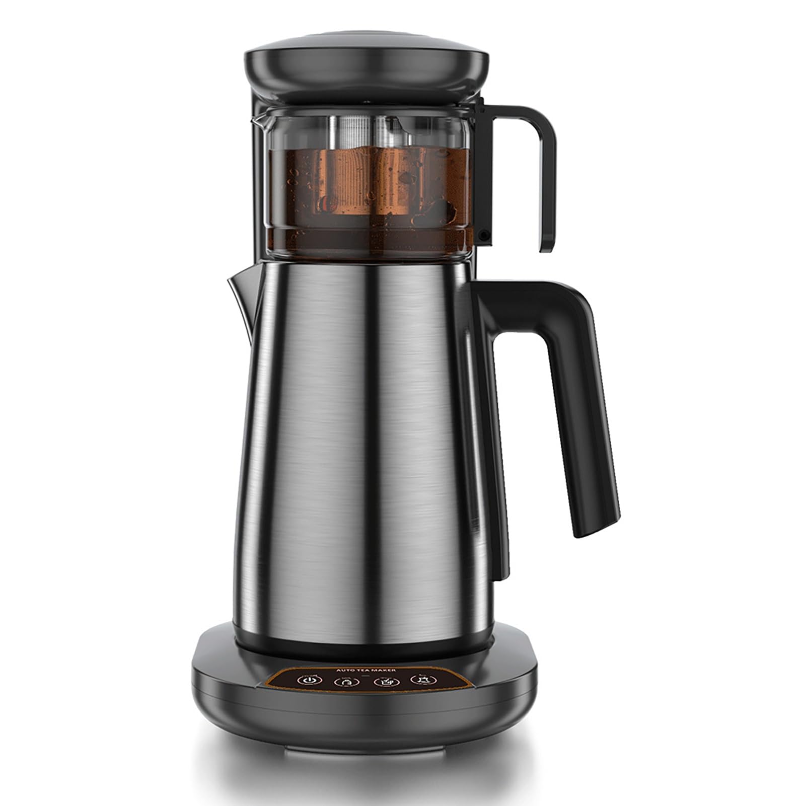 Elektryczny ekspres do kawy po turecku, 2,8 l – dzbanek ze stali nierdzewnej, ergonomiczny uchwyt zapobiegający oparzeniom, 1800 W do podgrzewania espresso, herbaty i mleka(Silver)