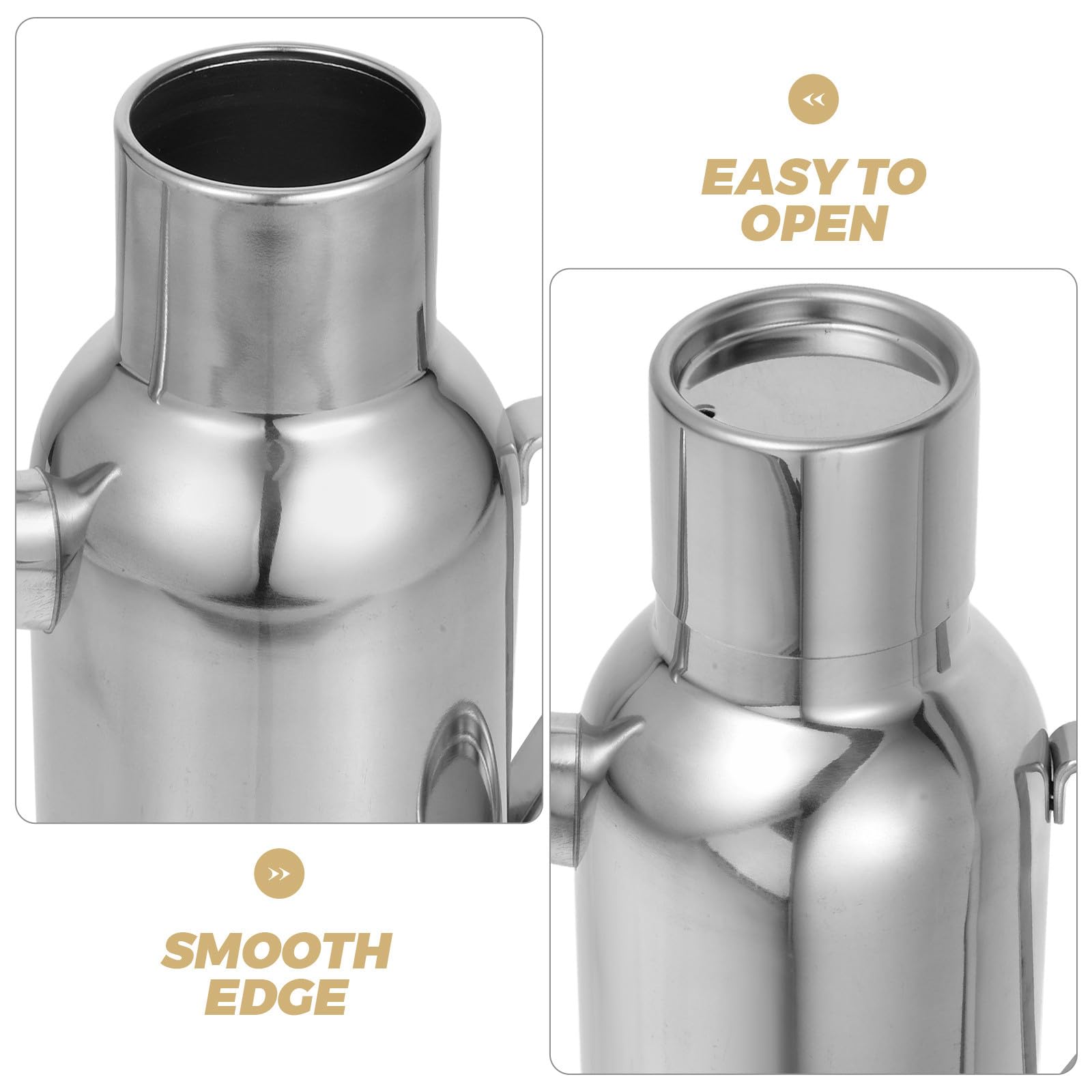 Botella Portátil de Aceite de Acero Inoxidable de 800ml para Cocina Diseño Redondo y Mango Ergonómico para Uso Diario