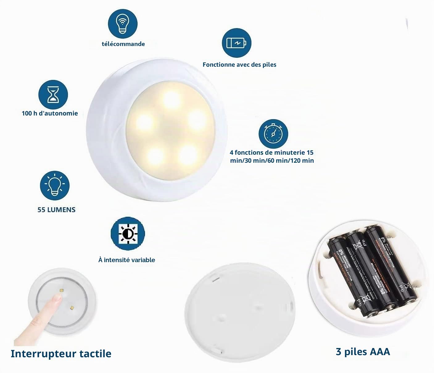 KEFA Lot de 2 appliques murales modernes à piles, sans fil, laiton doré, avec LED à intensité variable et télécommande, petite lampe murale sans fil pour salle de bain, commode, chambre à coucher,