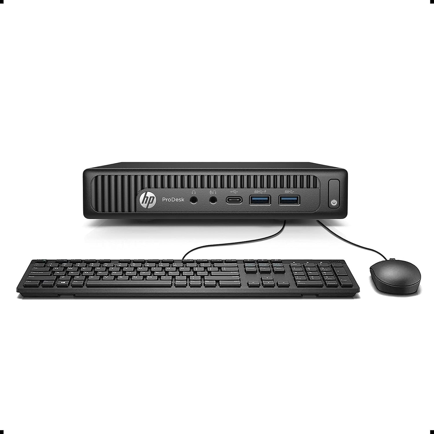 HP Prodesk 600 G2 Mini Ordinateur de Bureau, Intel Core i5-6500T, 8 Go de RAM, SSD 256 Go, WiFi, Bluetooth, Clavier QWERTY américain, Windows 11 Pro (Reconditionné)