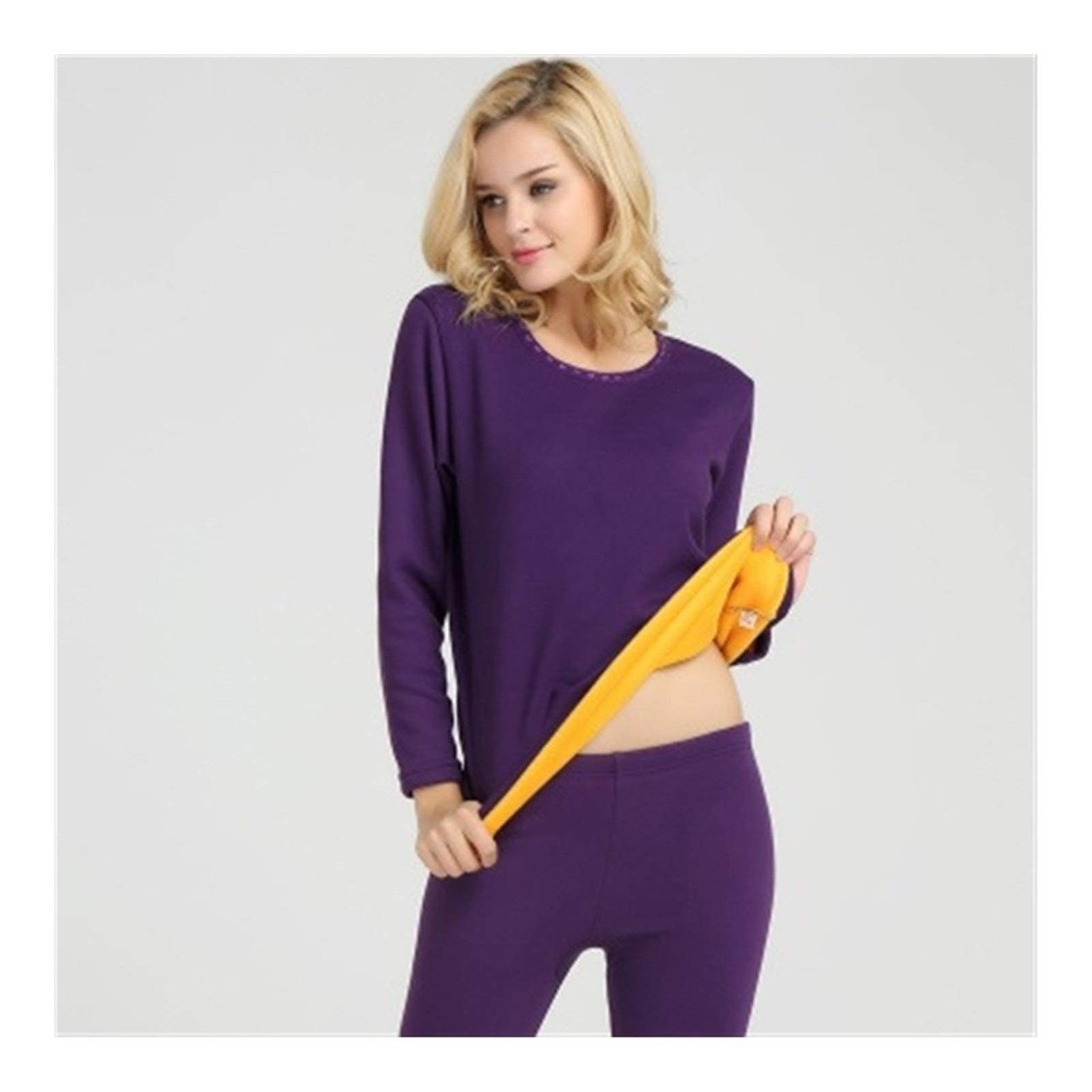 Bielizna termiczna-męska-zimowa-damska zestaw polarowy utrzymuje ciepło w zimnej porze roku rozmiar M do 4XL Cloth (kolor: fioletowy, rozmiar: XL.)