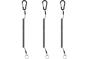 Retractable Safety Coil Lanyard, Pack of 3 Heavy Duty Steel Wire Coiled...