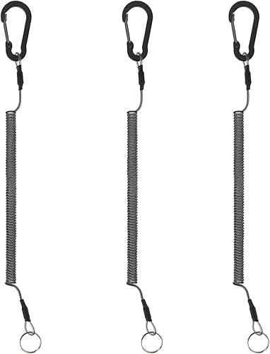 Retractable Coiled Lanyard, 3 PCS Heavy Duty Steel Wire Coiled