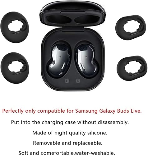 Miniatura 5 de 8 pares de almohadillas de silicona para auriculares Galaxy Buds Live de repuesto compatibles con Samsung Galaxy Buds Live, accesorios de goma para