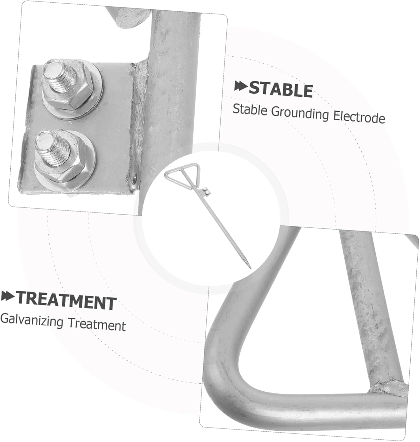 Galvanized Grounding Rod Pin for Outdoor Projects Home Use Easy Installation Ground Rod Kit for Electric Fences Generators Satellite Dishes