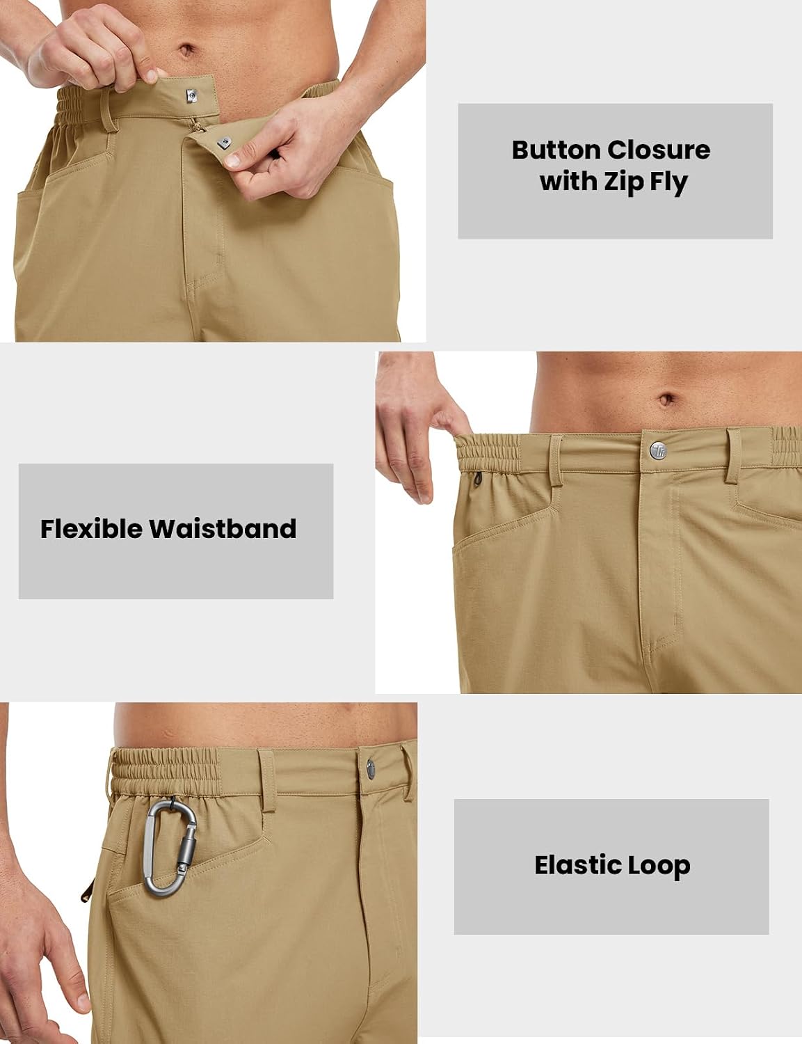 BGOWATU Men's Hiking Cargo Shorts 9" Casual Quick Dry Stretch Golf Shorts
