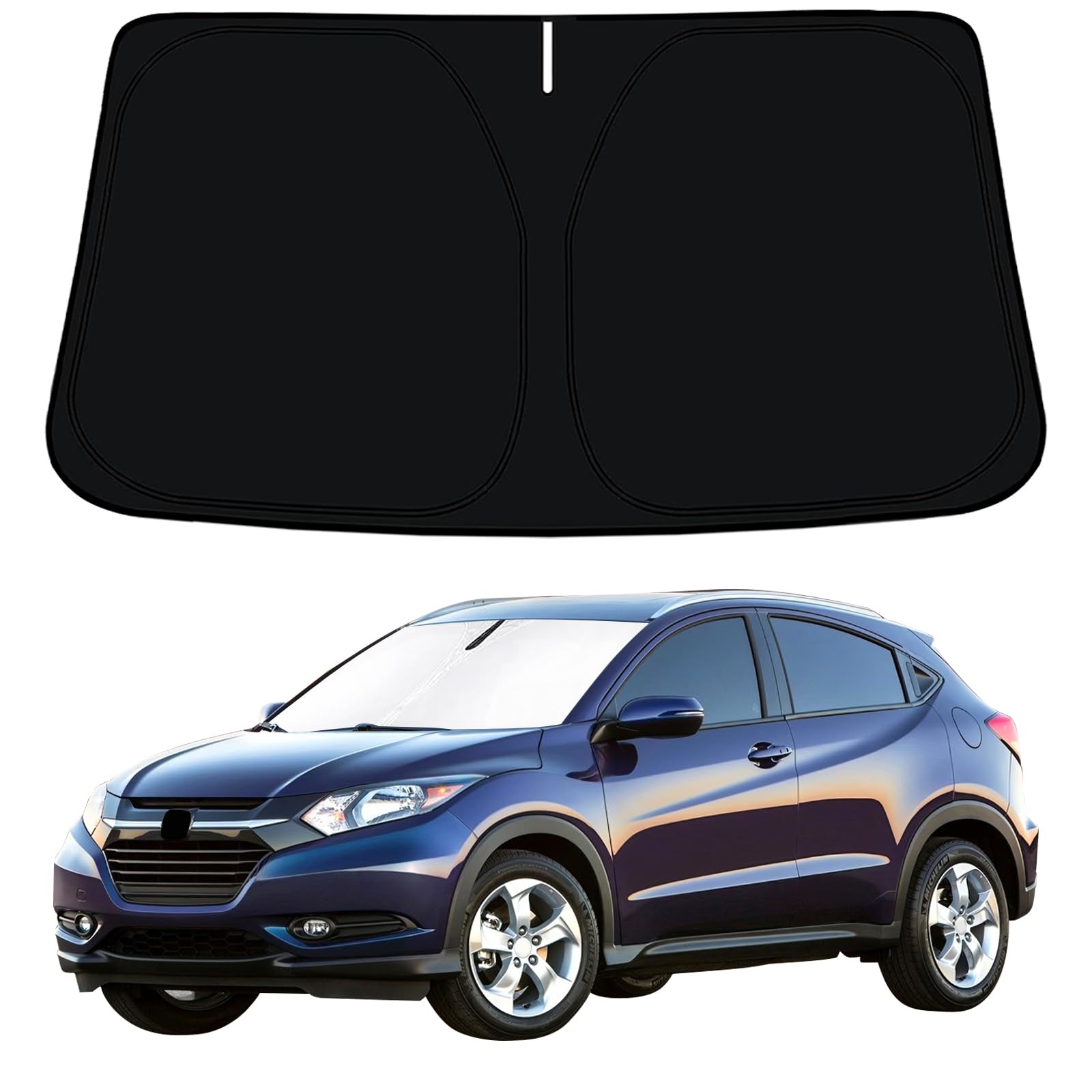Windshield Sun Shade Compatible with Hon-da HRV 2016 2017 2018 2019 2020 2021 2022,Car Visors Sun Shade,Hon-da HRV Accessories Foldable Front Window Protector Blocks UV Rays