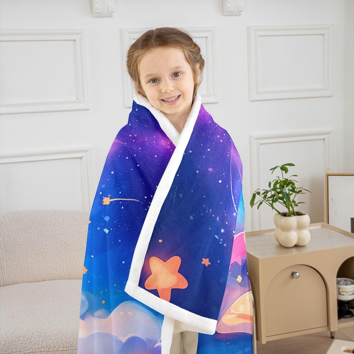 jejeloiu Cartoon Axolotl Sherpa Blanket Plush Fuzzy Cute Star Reptile Animal Fleece Throw Blanket Boys Girls Salamander for Bed Couch Chair Living Room Bedroom Decor Baby 30"x40"