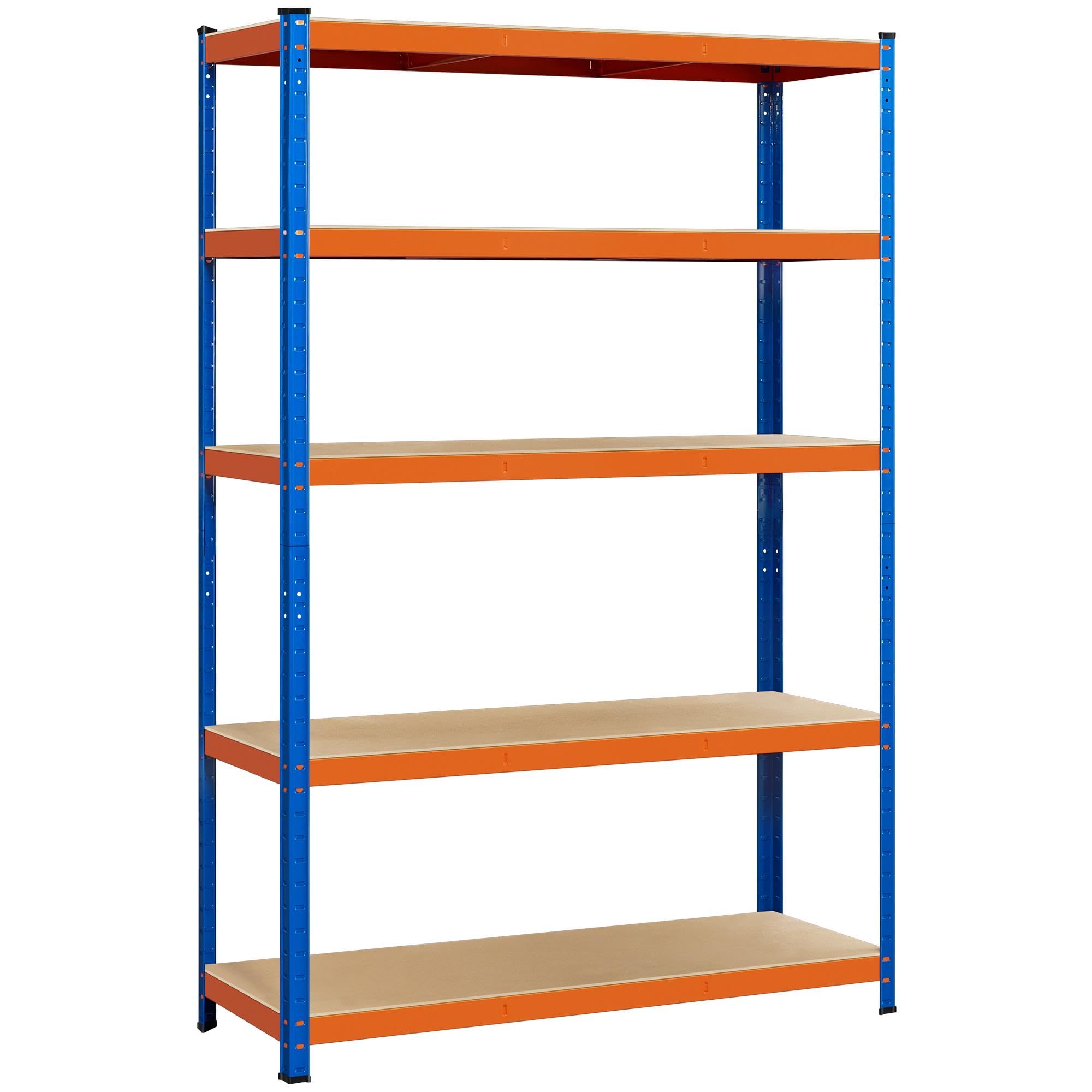 Yaheetech Schwerlastregal 180 x 120 x 45 cm Lagerregal 5 Böden Metall Regal Max. Belastbarkeit : 875kg Orange & Blau