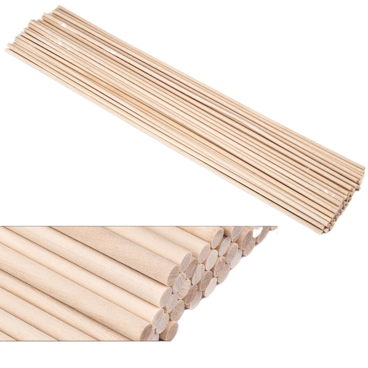 VHJdtE Handcrafted wooden sticks, 500pcs Round Wooden Bamboo Sticks DIY Handmade Craft Making Small Stick Material(3x100mm)