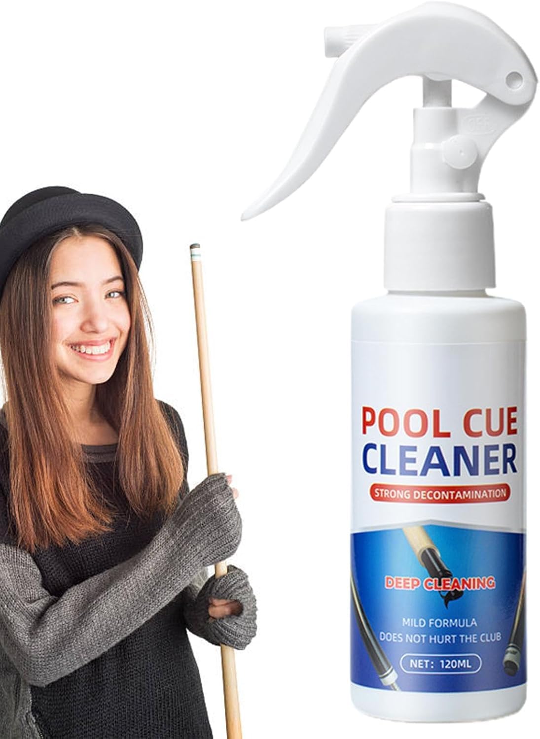 Cue Shaft Cleaner Spray (120ml), Advanced Formula for Stain Removal and Decontamination – Removes Chalk Residue, Dust, Dirt, and Grime – Pool Cue Restorer and Conditioner for Billiards Enthusiasts
