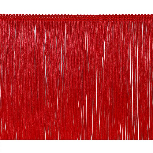 Trims By The Yard 4" Chainette Fringe Trim | Red | (5 Yard Cut) #TOP19