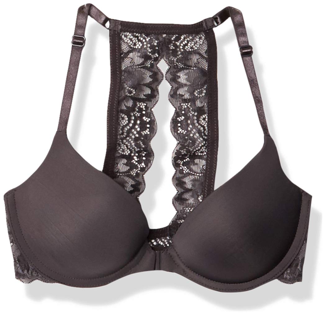 Undies.comWomen's Microfiber and Lace Racerback Push-up Bra with Front Closure