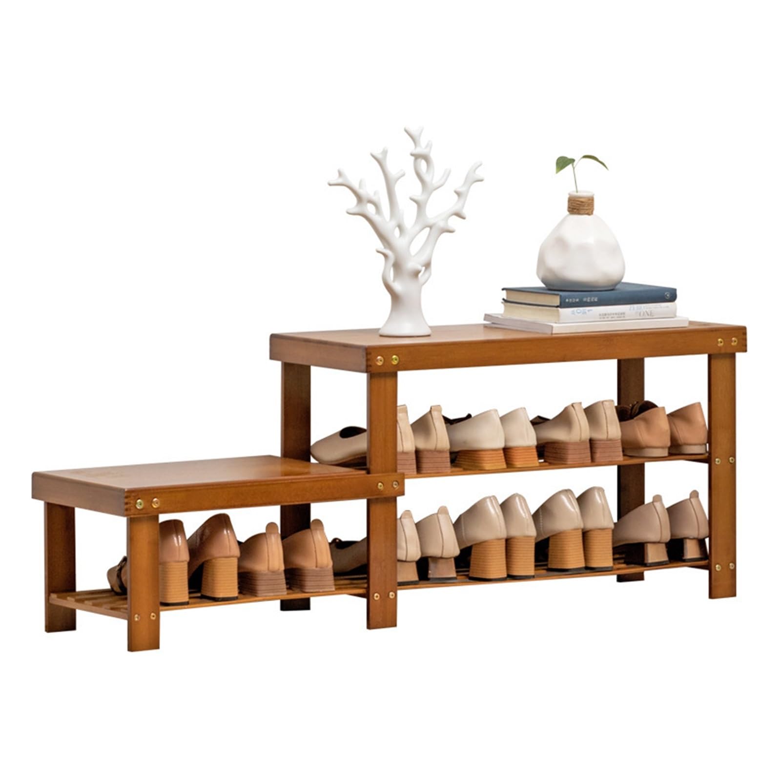 MYUYEE Shoe Bench Entryway- Shoe Rack Bench For Entryway, Bamboo Shoe Rack Bench Shoe Orga Bench Entryway Shoe Rack Bench For Bedroom Balcony Entryway Entrance