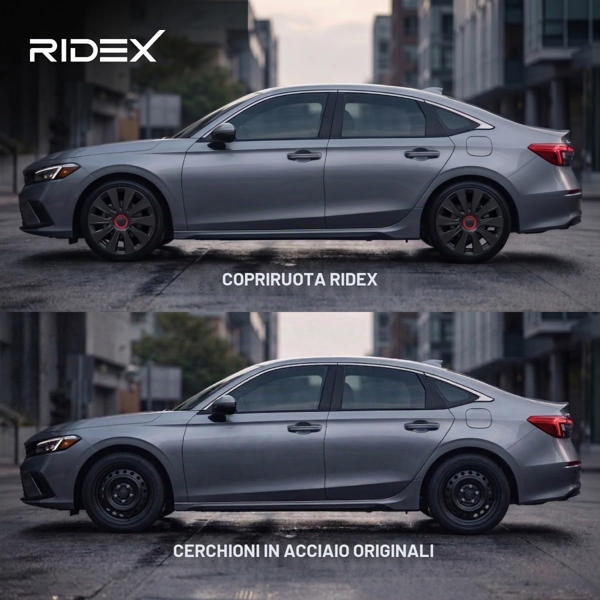 RIDEX Copricerchi 15" pollici nero Rosso Copricerchi Auto 100009A0011