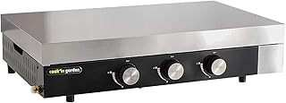 Cook'in garden - Plancha de asar a gas - 3 quemadores - Plancha de hierro fundido esmaltado - Tapa protectora - Sifón extraíble - para 12 personas – FINESTA