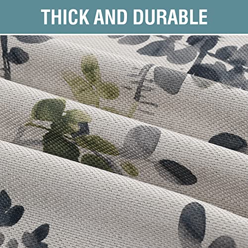 H.versailtex Linen Blackout Curtains 63 Inches Long Thermal Insulated Room Darkening Linen Curtains For Bedroom Textured Burlap Grommet Window Curtains For Living Room, Grey And Sage, 2 Panels #TOP23