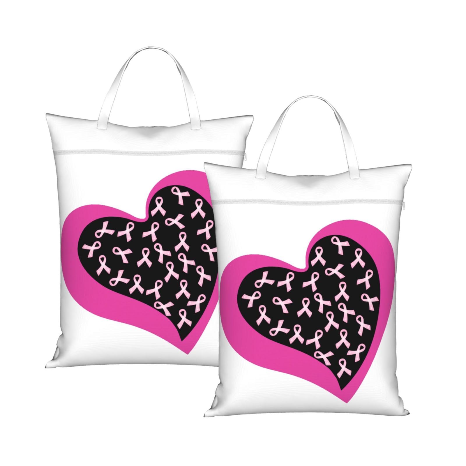 Cyanlit 2Pcs Breast Cancer Awareness 2 Pcs Large Travel Laundry Bags Waterproof Wet Dry Bag For Travel,Swimming