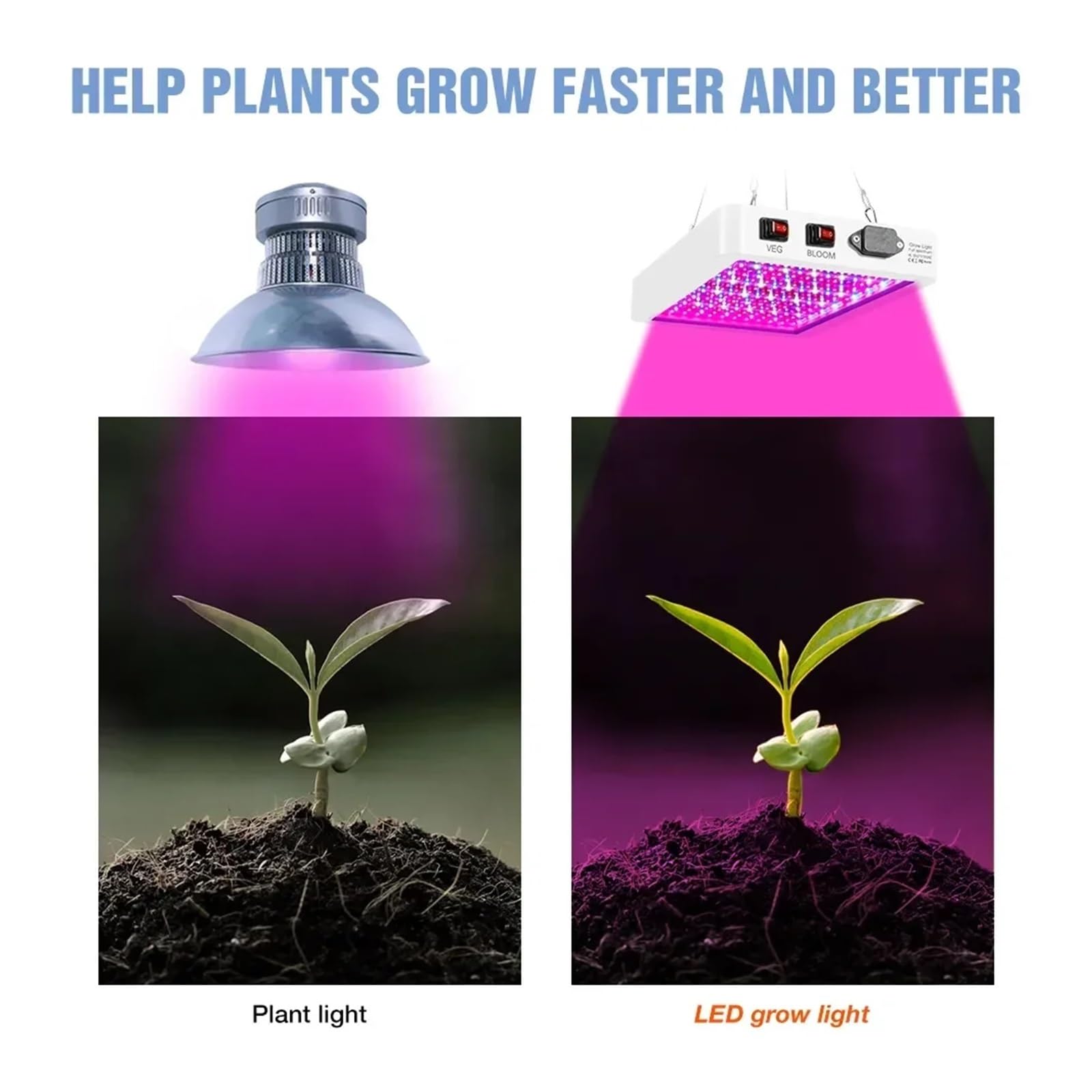 La pianta coltiva la luce, Lampada LED a spettro completo da 400/500 W, IP65, for piante, for coltivazione idroponica, for serre, for la crescita dei fiori(400W 216leds)
