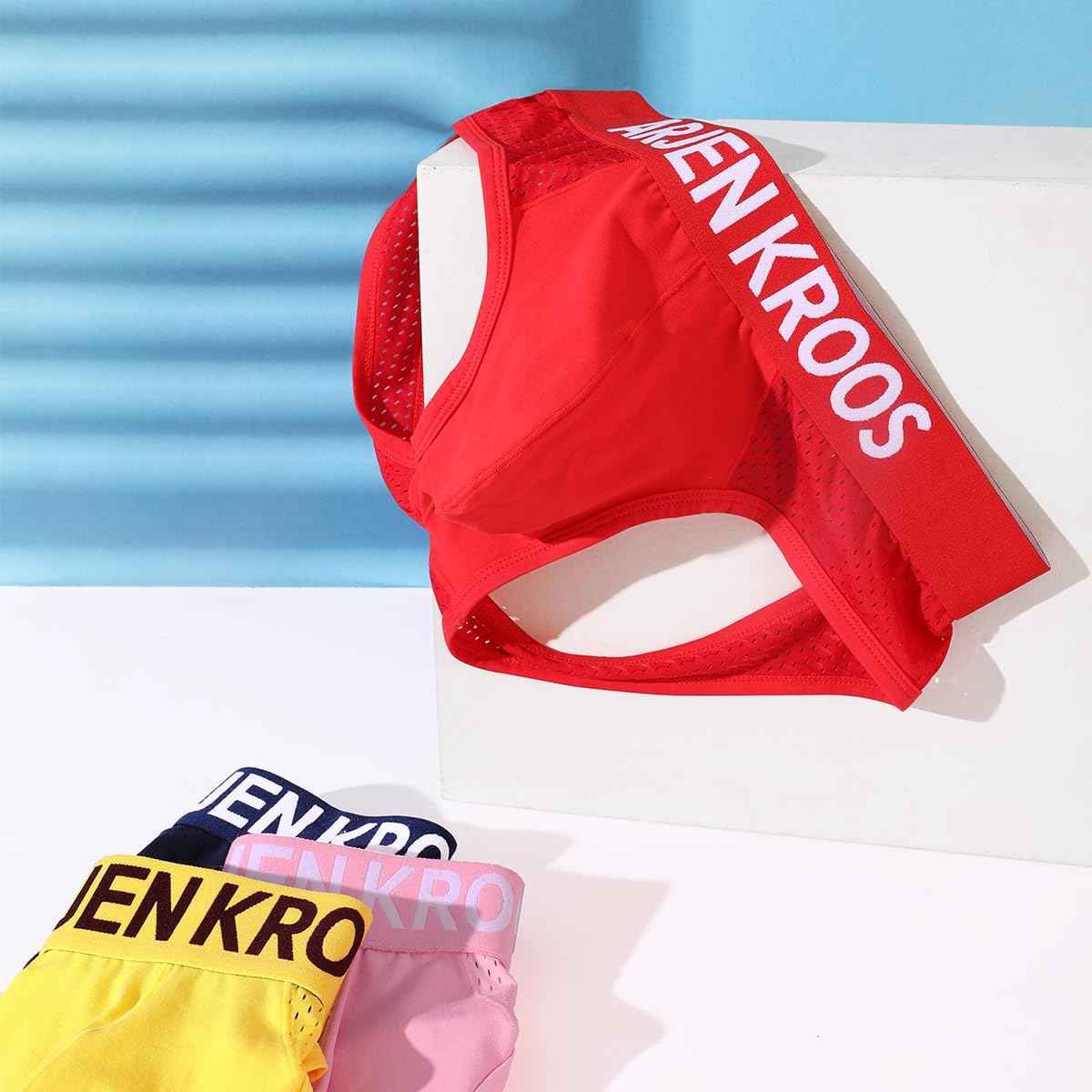 Arjen Kroos Men's Jockstrap Underwear, 3 Pack Breathable Mesh Athletic Supporter Cotton Pouch Jock Briefs - Image 6