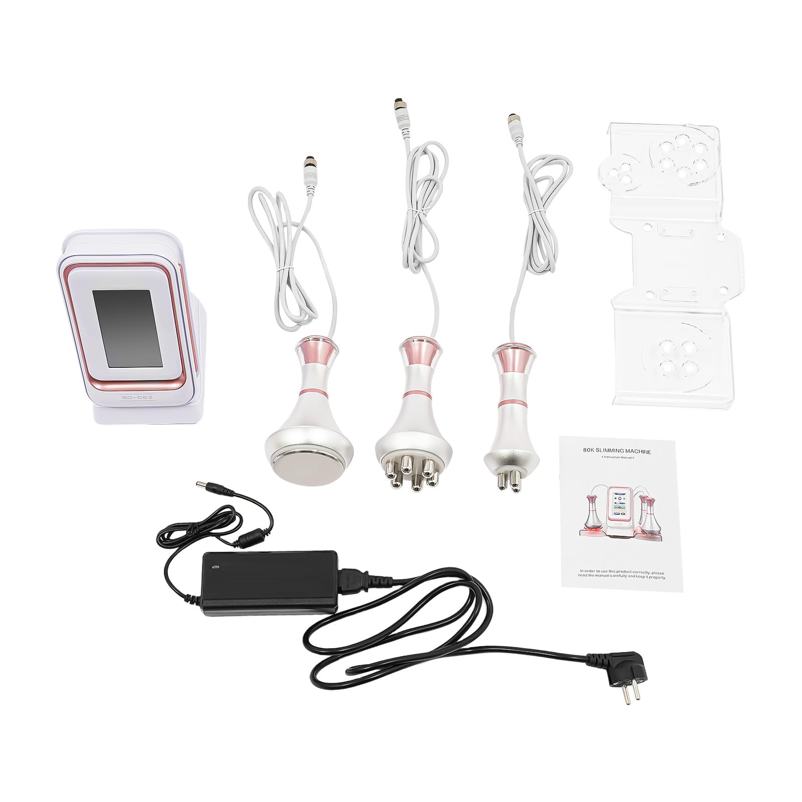 Dispositivo radiofrequenza RF 3 in 1 professionale contro cellulite e grasso, modellatura del corpo e tonificazione della pelle per viso e corpo, con 3 inserti + funzione di raffreddamento