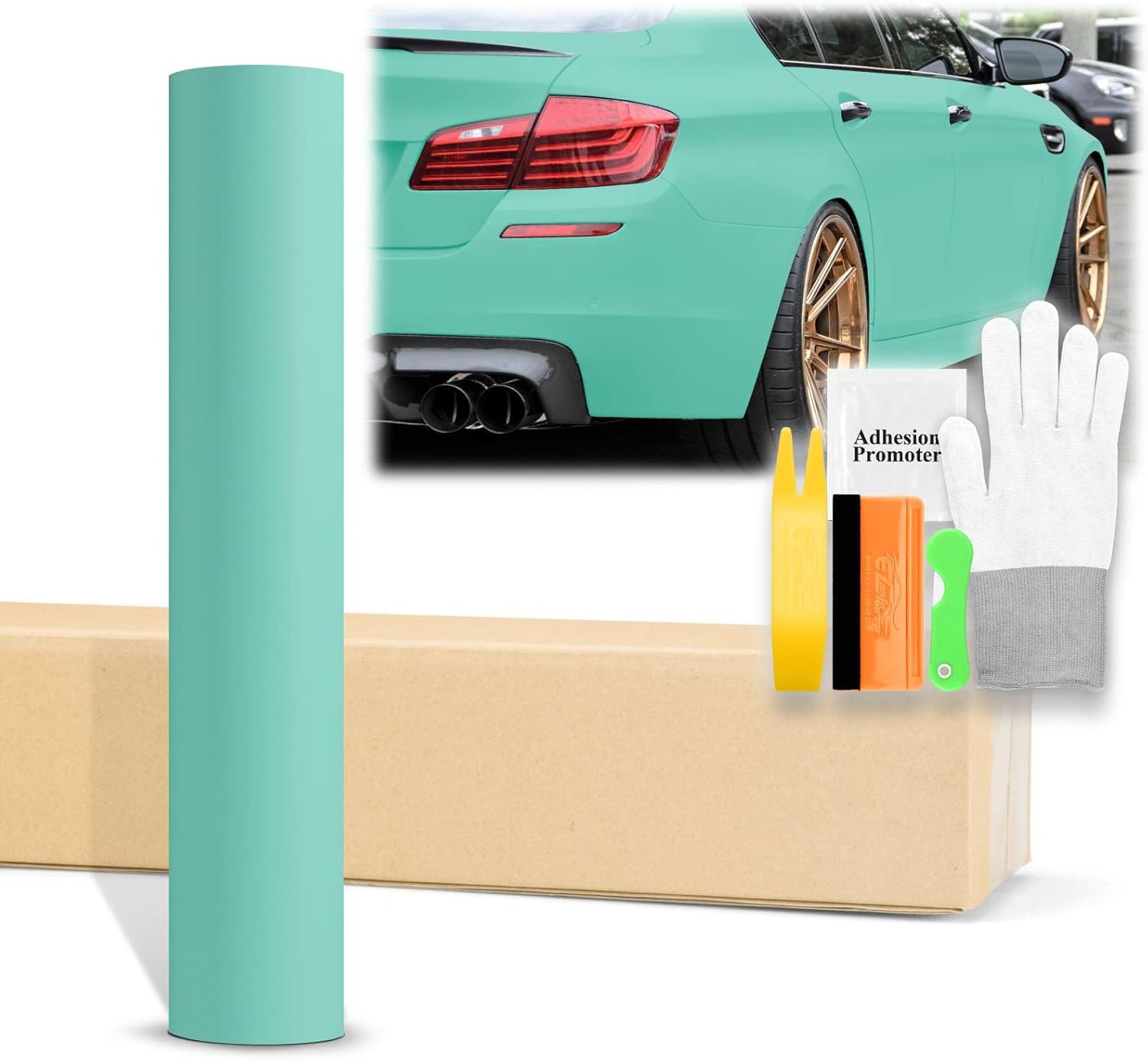 60"x84" (5FTx7FT) Ultra Matte Flat Teal Vinyl Wrap Auto Car Sticker Decal Film Sheet Bubble Free Air Release Technology with Tool Kit