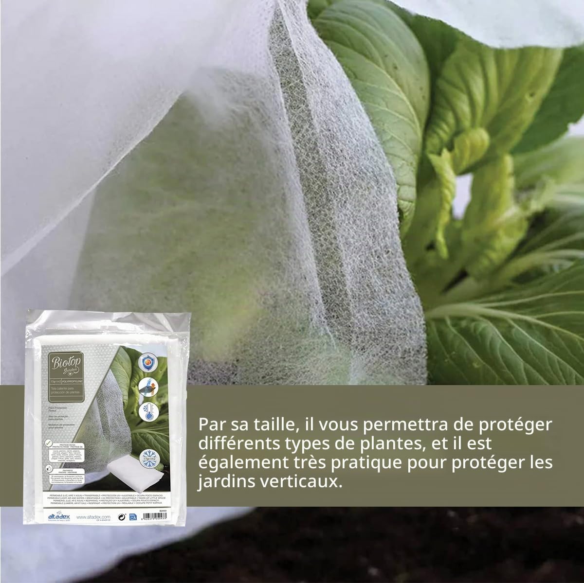 Biotop Tissu Thermique Protecteur Anti-Gel 4 x 5 m 17 g Couverture pour Plantes Arbustes
