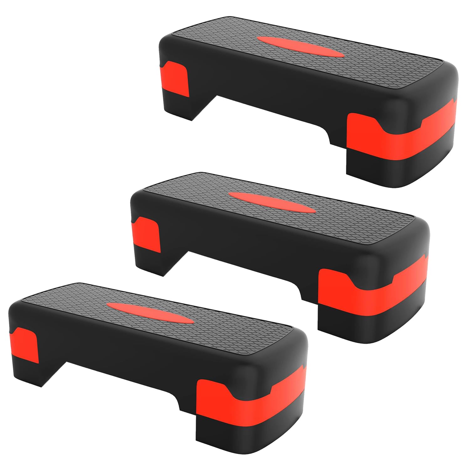 Kuber Industries Adjustable Aerobic Stepper For Gym, Yoga, Home-Pack of 3 (Black & Red) (B0CNJSCK6S) Amazon Price History, Amazon Price Tracker