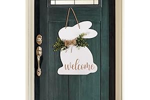 Easter Door Decorations, Hanging Bunny Decor, Cute Rabbit Hanger Welcome Sign