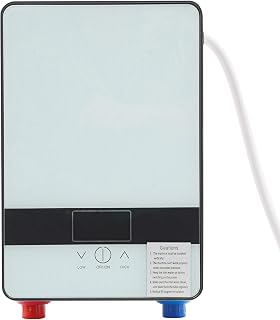 Calentador de agua instantáneo para ducha, calentador eléctrico instantáneo, 6500 W, sin tanque, agua caliente instantánea para baño y ducha, calentador de agua eléctrico para baño 0-55 ℃, 29 × 19 ×