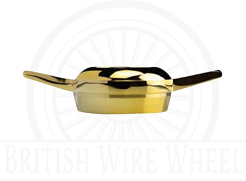 Miniatura 6 de British Wire Wheel Zenith Style 2 - Tapas giratorias de oro con corte de oreja (juego de 4)  Tapas giratorias rectas de 2 baresalas chapadas en oro